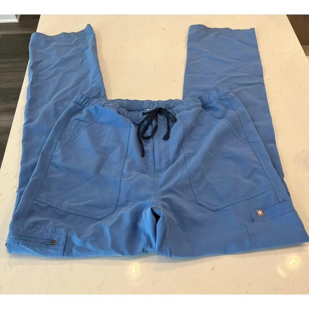 Figs Cairo Straight-Leg Scrub Pant Ceil Blue Size Large Tall